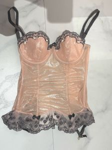 Lace Trim peach Corset