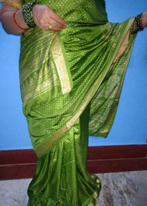 Green Silk Blend Saree