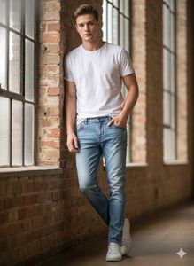 Cool Light Wash Denim Jeans