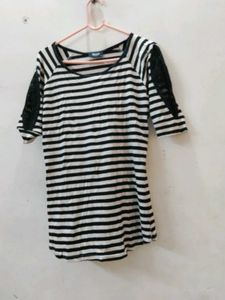 Striped Lace Top