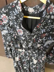 Floral Print Tiered Midi Dress