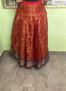 Golden Red Pattu Parikini/Pavada/ Lehenga