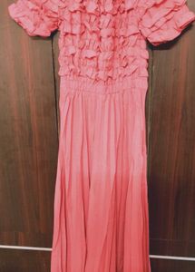 Beautiful Ruffle Peach Dress