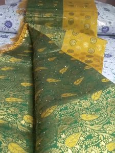 Elegant Green &amp; Gold Saree