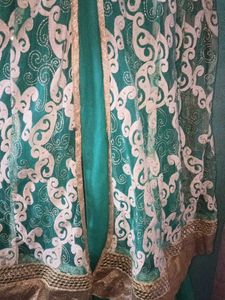 Sea Green Ethnic Gown In Good Condition