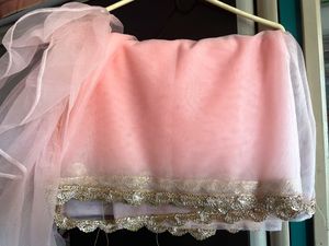 Sangria Pink Solid Net Saree