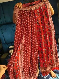 Red Boho Print Wide Leg palazzo..