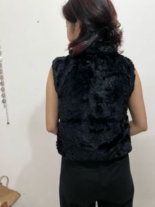 Fuzzy Black Vest