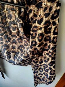 Leopard Print Tie-Front Top