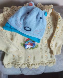 Woolen Frock And Cap.Combo Pack