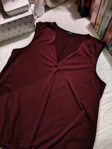 Burgundy Sleeveless Top