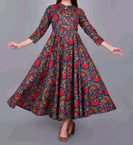 Gulmohar Jaipur Floral Print Anarkali Kurti
