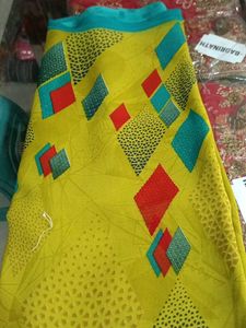 Yellow Geometric Saree