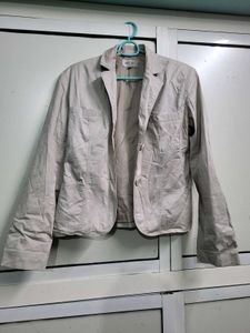 Beige Casual Blazer