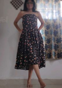 Floral Midi Tube Dress Cum Mermaid Skirt
