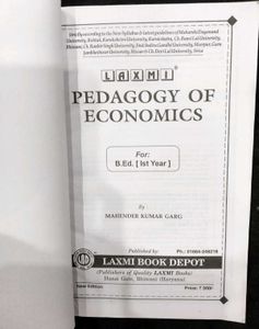 Pedagogy Of Economics (B.Ed Book)