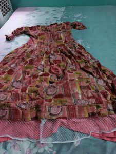 Pink Abstract Print Maxi Dress