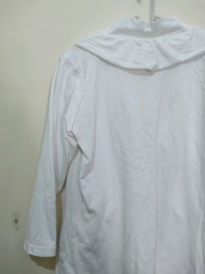 Voguish White Cover up Or Shrug With Ruffles