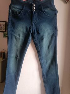 High-Waisted Denim Jeans