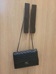 black bag with grey chain