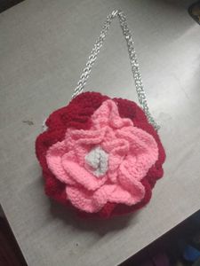 Woolen Red Rose Hand Bag 🌹