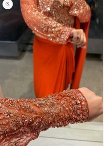 Elegant Ready to wear rust Orange Saree