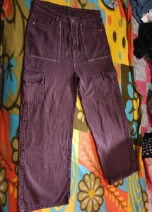 Wide Leg brown Cargo Pants