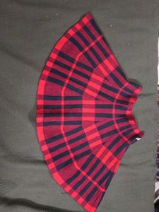 Red &amp; Black Plaid Skirt