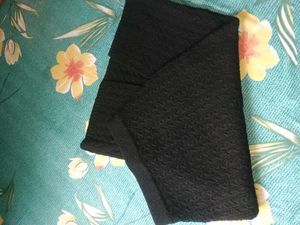 Black Cable Knit Mini Skirt