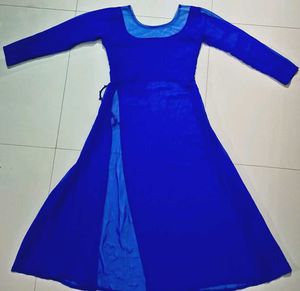 Royal Blue Front-Side Cut Kurti