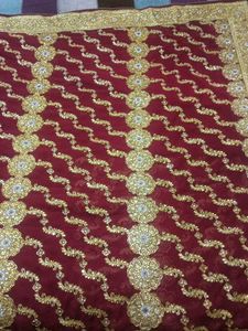Maroon & Gold Embellished Dupatta