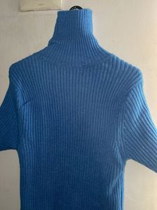Blue Turtleneck Sweater