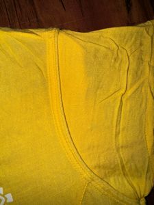 Yellow coloured cotton avaasa kurti.