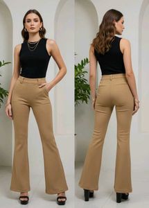 Flared Tan Trousers
