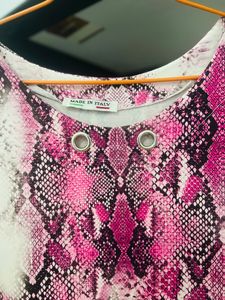 Pink Snake Print Top