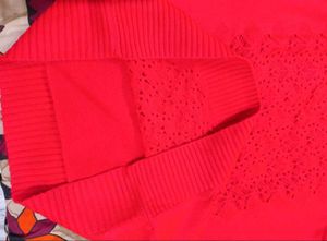 Bold &amp; Beautiful Red Winter Sweater/top-Cozy