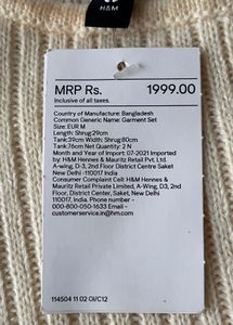 H&amp;M Cream Tank Bolero Shrug Top Garment Set