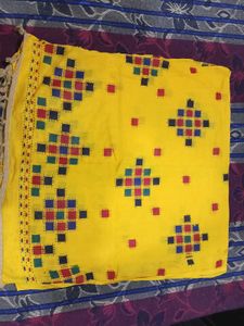 Yellow Embroidered Dupatta