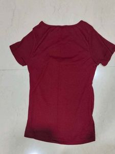 Maroon Cutout Top