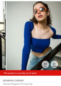 bonkers corner Blue Crop Top