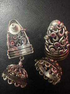 Silver Golden Jhumki