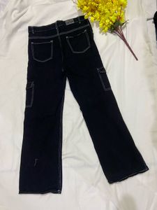 Black Wide Leg Cargo Pants