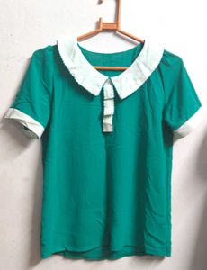 Green Collared Top