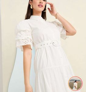 White Puff Sleeve Dress