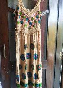 Bohemian Maxi Dress Embroidered