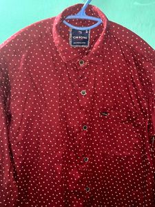IOW ROYAL Burgundy Polka Dot Shirt