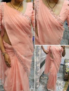 Orgnza Sareee With Blouse