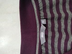 Smart Purple Grey Top Cum Offshoulder Top