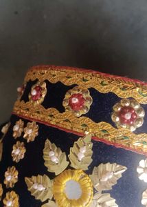 Blue Embellished  Potli Pouch