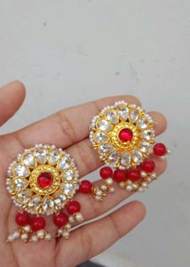 Red &amp; White Earrings
